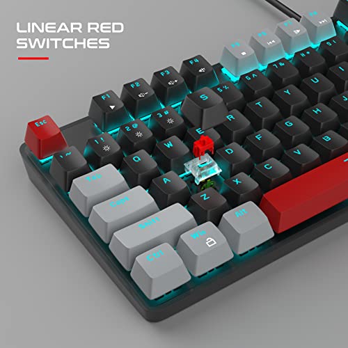 Mechanical-Gaming-Keyboard-104-Keys-Blue-Backlit-Keyboard-with-Red-Switches-Double-Shot-Keycaps-MageGee-USB-Wired-Mechanical-Computer-Keyboard-for-Laptop-Desktop-PC-GamersGray-Black