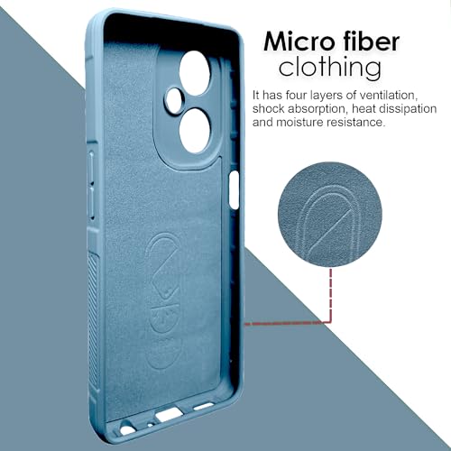 Image of A rtistque Liquid Silicone Stripes Back Cover Case for Oneplus Nord CE 3 Lite 5G | with Camera Protection | with Inner Fabric | Anti Slip Grip | AirBag Case - SkyBlue