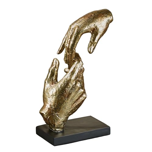Escultura de manos amorosas dorada de resina, 11.5 in alto miniatura 1