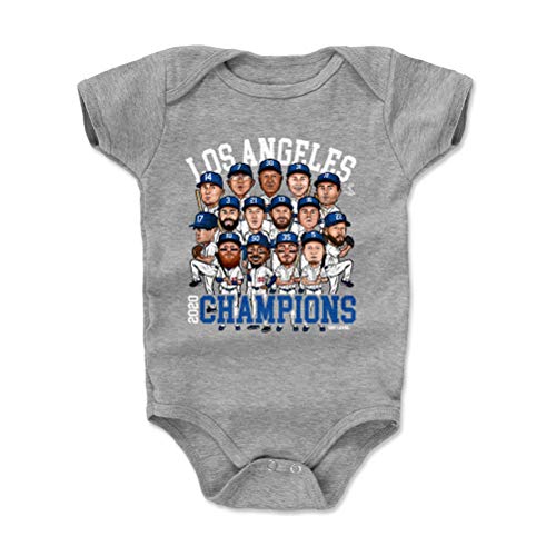 500 LEVEL Mookie Betts Los Angeles 2020 Champs Baby Infant One Piece Bodysuit (3-6 Months, Heather Gray) - Los Angeles Baseball 2020 Champions WHT