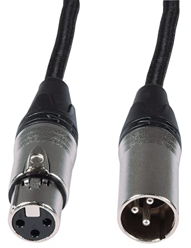 Citronic Câble micro tressé XLR femelle vers XLR mâle avec conducteur en cuivre pur Noir 1,5 m Cover