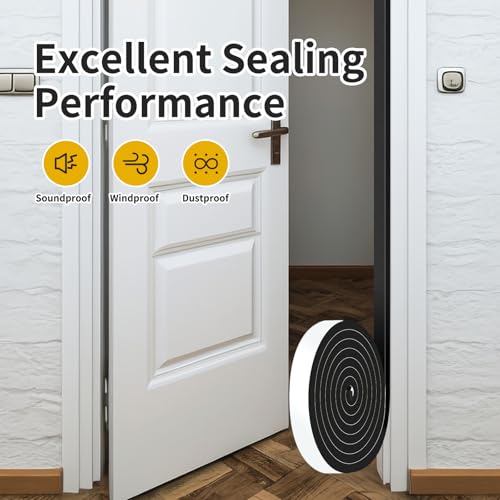 Image of Weather Stripping Tape for Door,High Density CR,1 /2 in x 1 /2 in x 26Ft