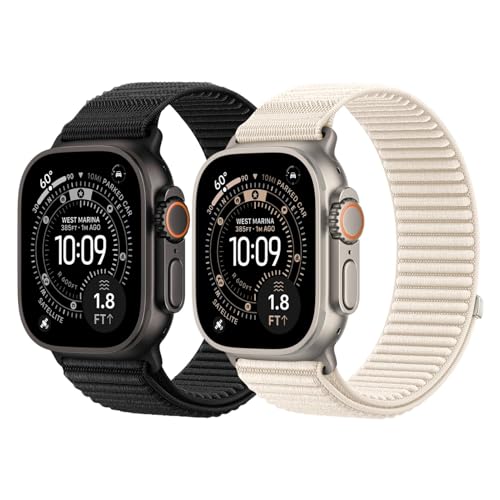 DMVEIMAL 2Pcs Sport Loop Nylonarmband für Apple Watch Ultra 3/2 Armband 49mm 46mm 45mm 44mm 42mm 41mm 40mm 38mm Damen Herren Trail Sportarmband Ersatzbänder für iWatch Serie 11 10 9 8 7 6 5 4 SE 3 2