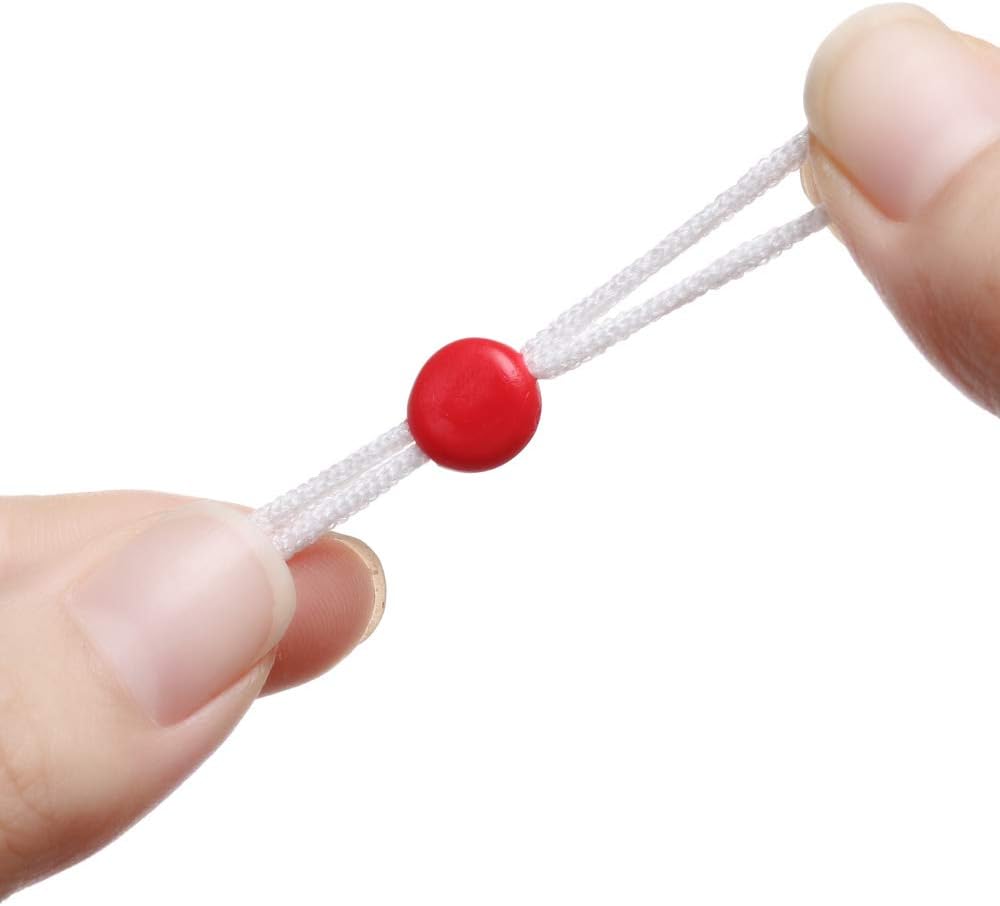 100pcs Plastic Flat Spiral Buckle Adjustable Bead Anti-slip Mask Buckle Elastic Band Cap Mask Stopper Ear Cord Drawstring Button - (Color: Transparent)