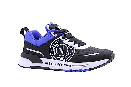 VERSACE JEANS COUTURE Zapatillas Fondo Dynamic DIS. 25 Negras Azules Y Blancos, negro, blanco y azul., 43 EU