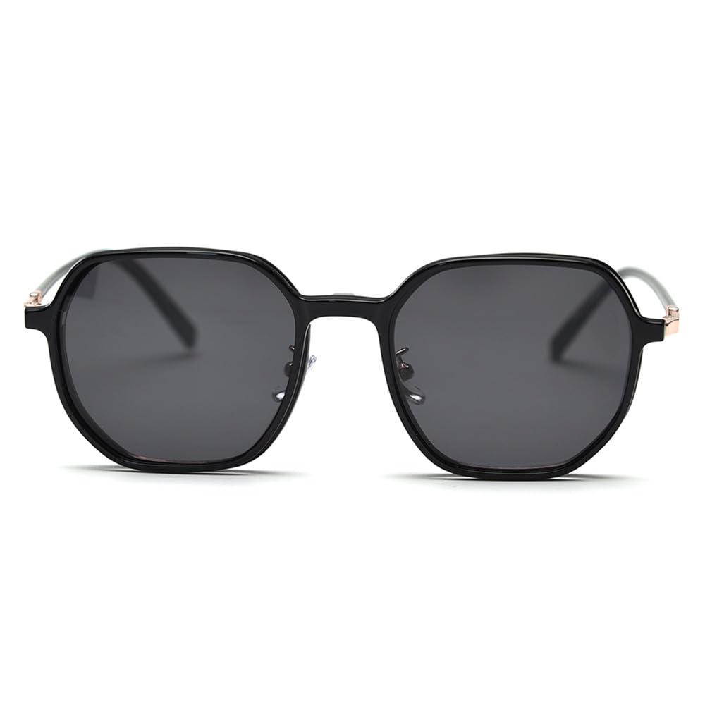 Gafas de sol magnéticas cuadradas para mujer, con clip poligonal, polarizadas, para hombre, de metal