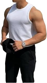 Colete Masculino Tops Regata Musculação Regata Masculina para Academias Roupas Respiráveis para Academias Fitness Camisa Regata para Musculação (Color : White, Size : XX-Large)