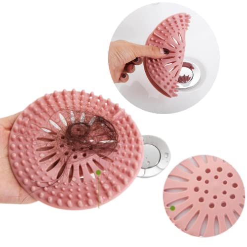 Tampa Universal Filtro de Pia Para Cozinha e Banheiro Anti-entupimento Em Silicone (ROSA)