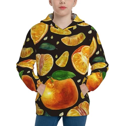 Tangerine Kid Hoodies Boys Sweatshirts Girls Pullover with Pocket