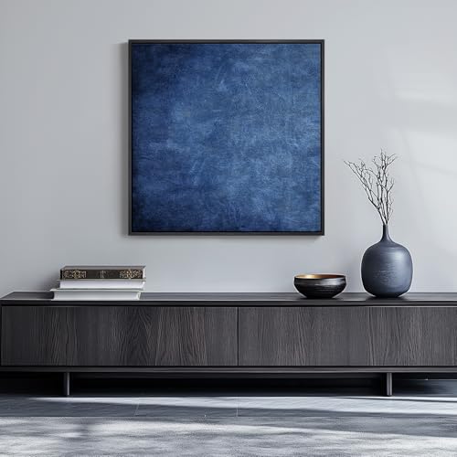 Large Framed Navy Blue Abstract Wall Art for Living Room,