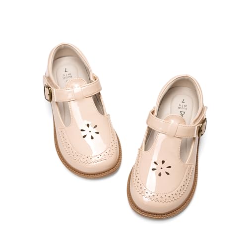 DREAM PAIRS Toddler Little Girl's Mary Jane Dress Shoes - Ballet Flats for Girl School Uniform Shoes 7 Toddler Nude
