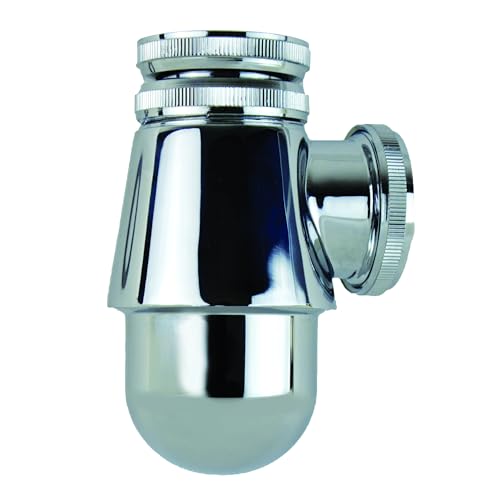 Wirquin 30724333 Siphon de lavabo à culot court Ø32 en laiton, chromé