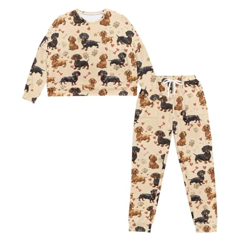 Image of Women's 2 Piece Printed Pajama Set Long Sleeve Sleepwear Set with Long Pants Casual Lounge Sets with Pocket