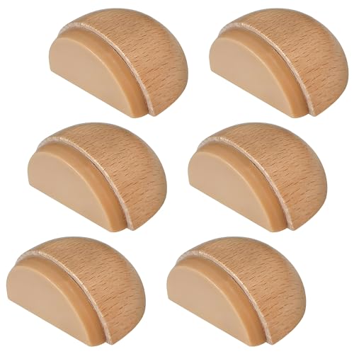 FRACOMO® Pack 6 Topes para Puertas Suelo | Tope Puerta Madera Adhesivo | Adhesivo Facil de Usar (Haya)