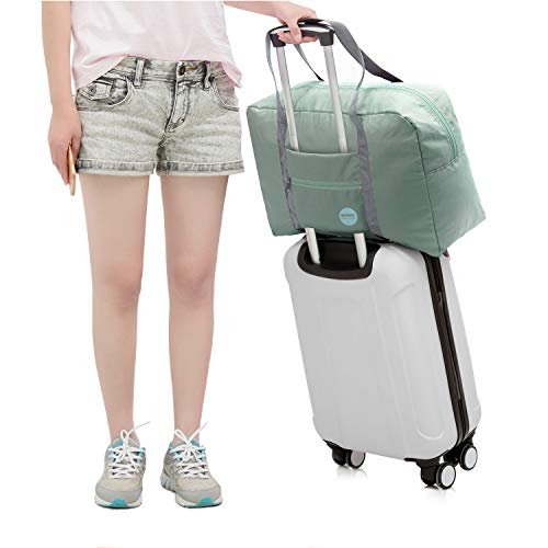 WANDF Foldable Travel Duffel Bag Carry on Luggage Sports Gym Water Resistant Nylon (Pack of 2)