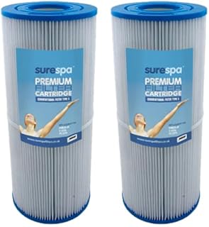 Surespa 2 x Hot Tub Filter - Replaces Unicel C4326, Pleatco PRB25-IN, Filbur FC-2375, SC704, Darlly 42513, Magnum RD25. 25 sq ft Hot Tub Filter Type 5 (Conventional Reemay Filtration Material)