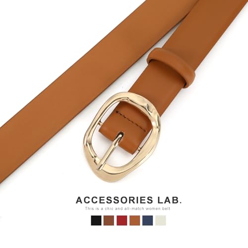 Women Belt for Jeans Pants Dresses Ladies Fashion Casual Faux Leather Waist Belt with Gold Buckle4