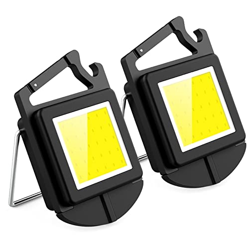 Mini Llavero Linterna, Linterna LED Recargable, 500 lúmenes 4 Modos de luz Luz de Bolsillo portátil, luz de trabajo, para Reparación Camping Iluminación de Emergencia (2 Pack) Cover