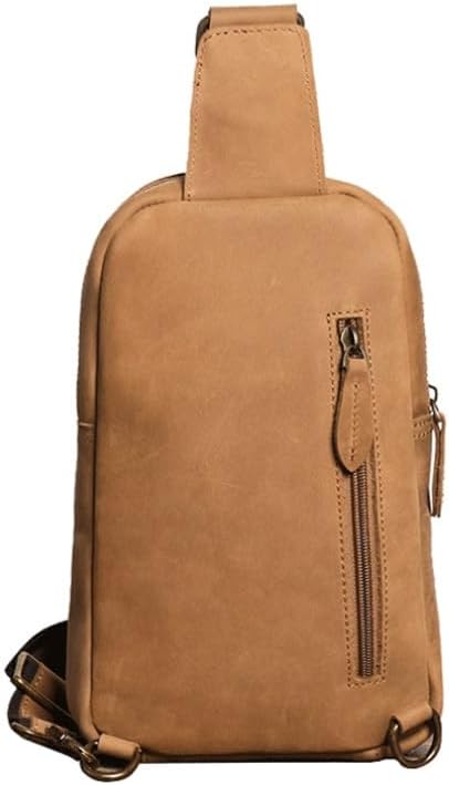 Leather Men's Retro Crossbody Bag for Casual Use Large Capacity Single Shoulder