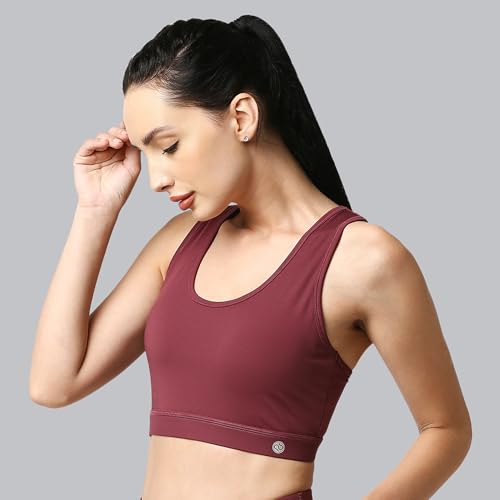 Image of SOIE Women's Medium Impact Quick Dry Padded Racerback Printed Athleisure Sports Bra