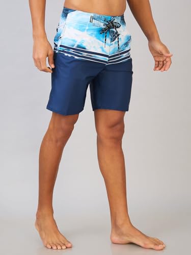 Image of LYCOT Men's Printed Comfortable Surfing Beach Shorts with 3 Pockets
