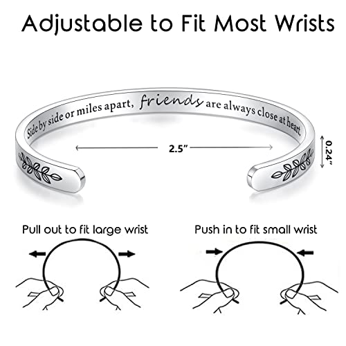 TONY & SANDY Cuff Bracelets for Women Teen Girls Best Friend Sister Mom Daughter Granddaughter Cousin Personalized Birthday Mother's Day Christmas Easter Gifts for Teens Girls Women Jewelry4