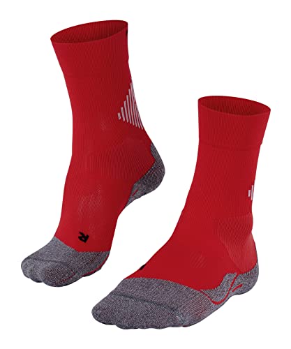 FALKE Unisex 4 GRIP Stabilizing Athletic Socks, Mid Calf, Compression Sock, Light Weight, Breathable Quick Dry, Nylon, Red (Scarlet 8079), 6.5-8.5, 1 Pair
