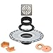 All-in-one Shower Kit: 36x48 Center Shower Pan (Tray), 2 inch PVC flange and 4 Inch Shower Drain Cover in Classic Design with Nickel Finish (KD4GRKET Grate)
