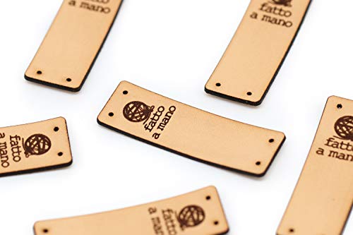 3DP Handmade Etichetta Cuoio L Fatto a Mano - 15