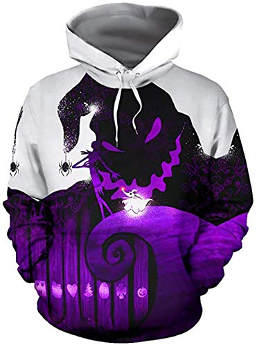 mlsjdger Unisex Nightmare Before Christmas Jack & Sally Novelty Hoodie 3D Print Sweatshirts Hoodie for Adult