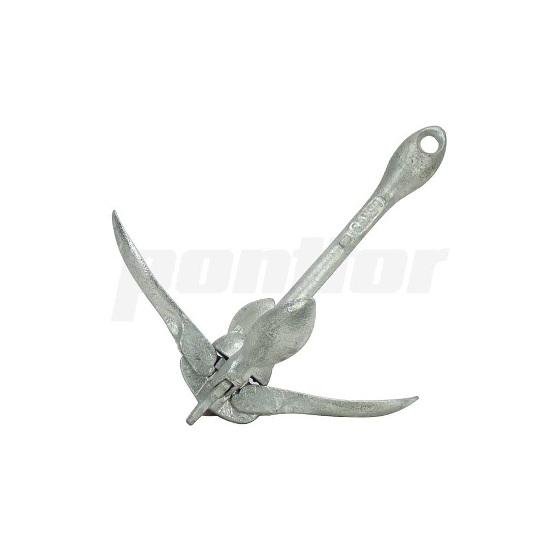 Faltklapp-Anker Set mit Schäkel und Seil, Stahl verzinkt, Klappanker, Bootsanker, Anker für Boot