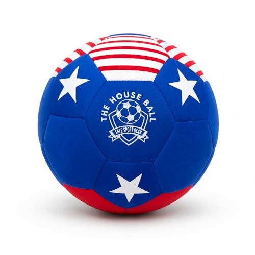 The House Ball - The Original Soft and Safe Indoor Soccer Ball Size 4 - Created for Inside Your Home and Yard - No Scuffs On Walls - Realistic Feel and Weight with a Shock Absorbing Exterior (HB-USA)