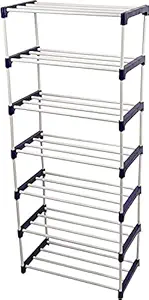 ASIAN Metal & plastic Extra Strong shoe rack Multi-purposeMultipurpose Shelves Shoes, Clothes, Books & Utility Rack Plastic, MILD Steel Shelf (Heavy Duty blue 7 SHELF)