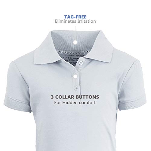 Girl's Short Sleeve Polo Pique Shirt3