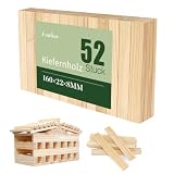 52 Stück Holzklötzchen zum Basteln Holzleisten aus Kiefernholz Holzklötze und Klötzchen zum Basteln 160×22×8 mm Bauklötze Holz Bastelholz Holzklötzchen Holzleiste für Holzleisten DIY und Deko