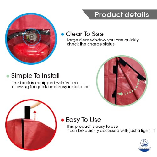 Image of Heavy Duty Fire Extinguisher Cover with Window - Fire Protective Sleeve from Scuffs & Scratches Accessories (12 inch W x 21 inch L(Fit for 4-12LB))