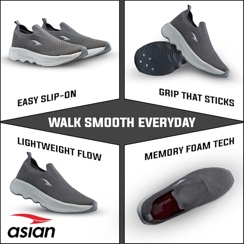 Image of ASIAN Men Wind PRO-08 Casual Wear and Walking Shoes Without Laces for Men & Boys with Upper Mesh Fabric - Lightweight, Comfortable, Breathable, and Perfect for Walking and Daily Use