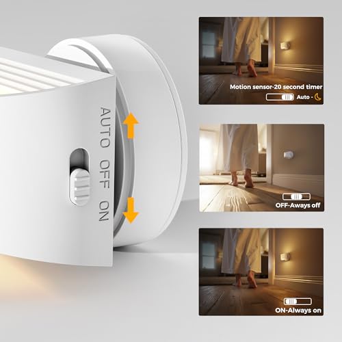 Image of L LOHAS LED Motion Sensor Night Light, Rechargeable Stair Lights Indoor, Portable Warm White Motion Sensor Light Indoor, Battery Operated for Bedrooms, Hallway, Stairway & Bathrooms[2 Pack]