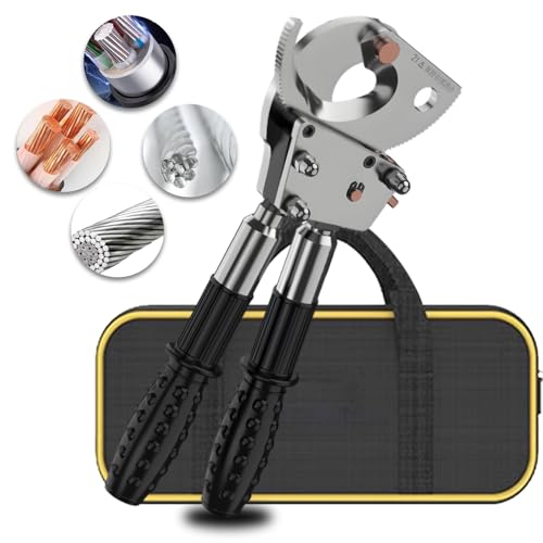 Cable Cutters, Bolt Cutter, Ratcheting Heavy Duty Cutters, Sharp Polished Edges, Armoured Cable...