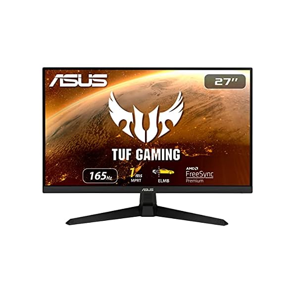 ASUS TUF Gaming VG277Q1A Monitor Gaming: 27 Pulgadas, Full HD (1920 x 1080), 165 Hz (Encima de 144 Hz), Extreme Low Motion Blur, FreeSync Premium, 1ms (MPRT), Shadow Boost