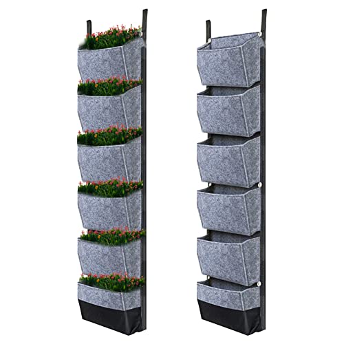 Benkeg Bolsas de Cultivo Transpirables para macetas, con 6 Bolsillos, macetas Verticales para jardinería, para Colgar en la Pared