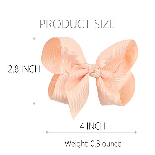 Deeka 20 Pcs Multi-Colored 4" Hand-Made Grosgrain Ribbon Hair Bow Alligator Clips Hair Accessories For Little Girls #TOP2