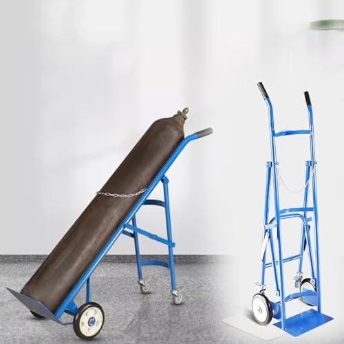 Carrello portatile con cilindro di ossigeno, robusto carrello in acciaio con ruote per un facile trasporto in laboratori e ambienti industriali