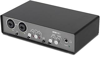 Wdesrgt Audio Interface Sound Card 24-Bit/192KHz AD Converter for Electric Guitar Live Recording Professional Studio Singing