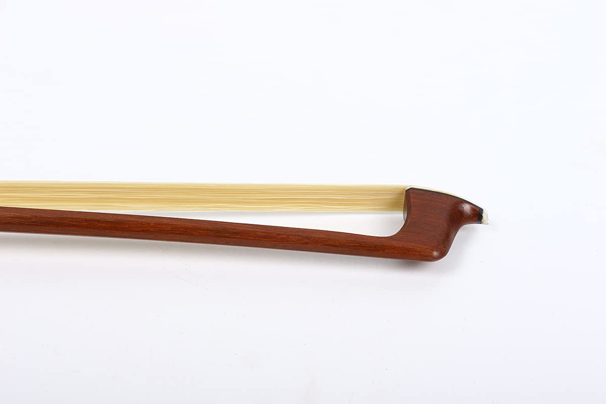 Arco de violín 4/4 de tamaño completo, palillo de madera de Brasil, rana de ébano, arco natural, lazos de violín rectos