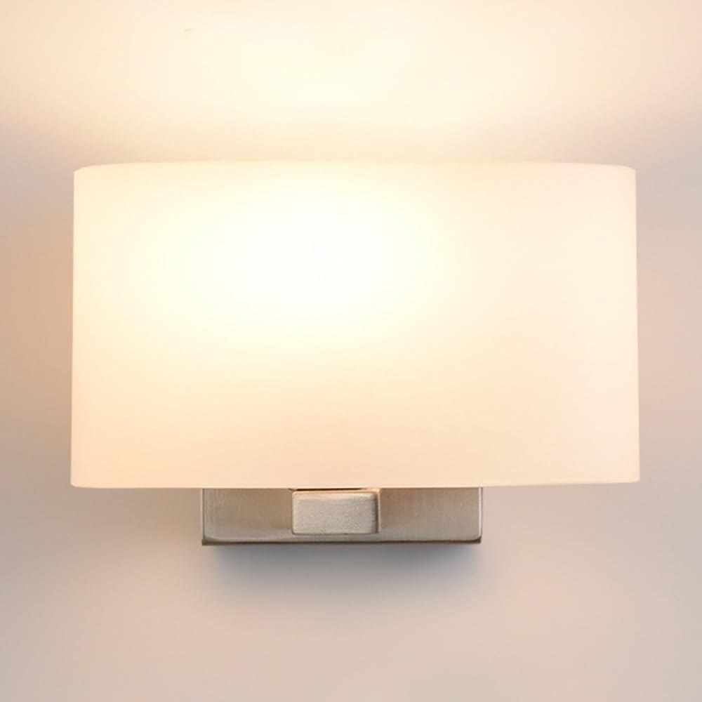 LYOUAE Nordic Wrought Iron Wall Light Modern Frosted Glass Wall Sconce