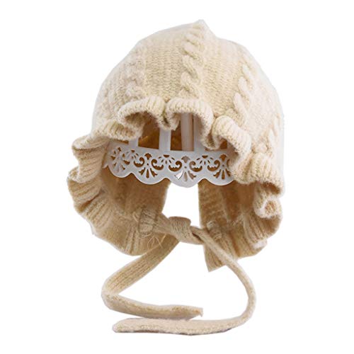 Laciness - Gorro de invierno para recién nacido, gorro de bebé, gorro de princesa, gorro para niñas, gorro cálido para recién nacidas, caqui, Talla única