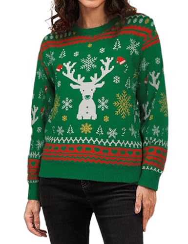 Atforna Weihnachtspullover Damen Ugly Christmas Sweater Lustig...