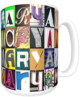 MARYAM Coffee Mug / Cup - using photos of sign letters - personalized
