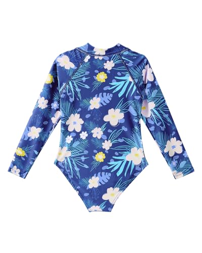 Century Star Long Sleeve Swimsuit Girls Toddler Kids Teen Rash Guard One Piece Bathing Suit Cute Swimwear UPF50+ Zipper 2-15Y2